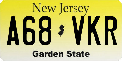NJ license plate A68VKR