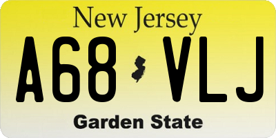 NJ license plate A68VLJ