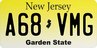 NJ license plate A68VMG