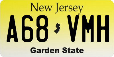 NJ license plate A68VMH
