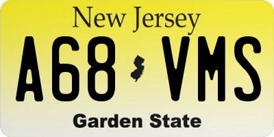 NJ license plate A68VMS