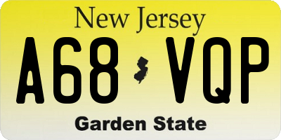 NJ license plate A68VQP