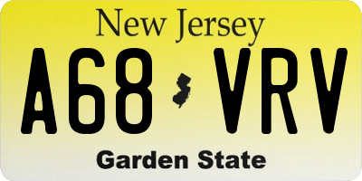 NJ license plate A68VRV