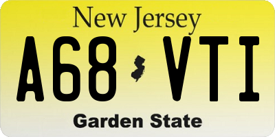 NJ license plate A68VTI