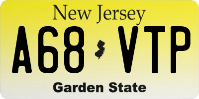 NJ license plate A68VTP