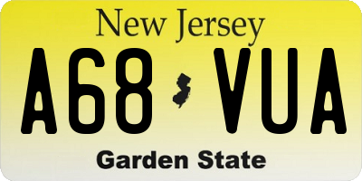 NJ license plate A68VUA