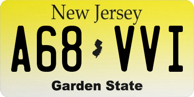 NJ license plate A68VVI