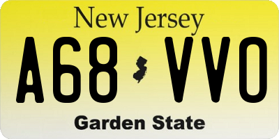 NJ license plate A68VVO
