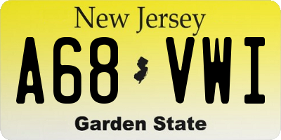 NJ license plate A68VWI