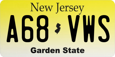 NJ license plate A68VWS