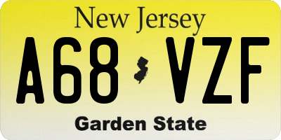 NJ license plate A68VZF