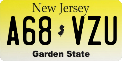 NJ license plate A68VZU