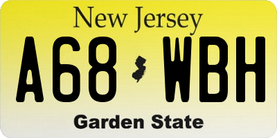 NJ license plate A68WBH