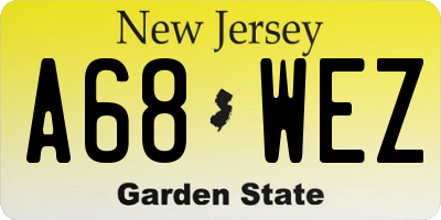 NJ license plate A68WEZ