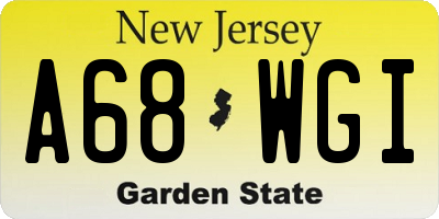 NJ license plate A68WGI