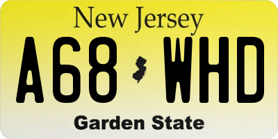 NJ license plate A68WHD