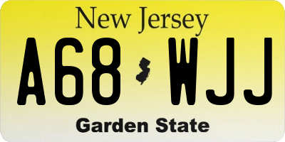 NJ license plate A68WJJ