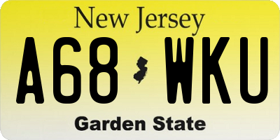 NJ license plate A68WKU