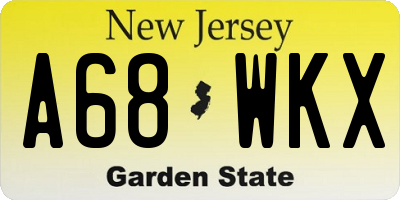 NJ license plate A68WKX