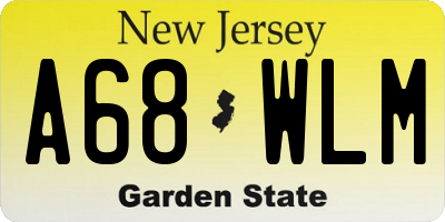 NJ license plate A68WLM