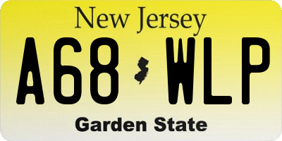 NJ license plate A68WLP