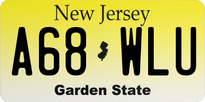 NJ license plate A68WLU