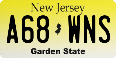 NJ license plate A68WNS