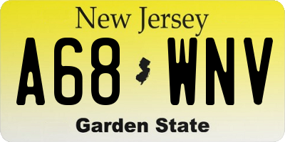 NJ license plate A68WNV