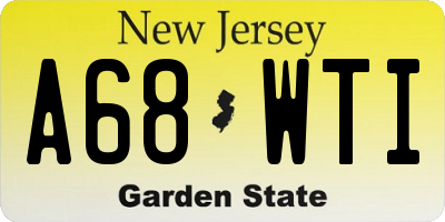 NJ license plate A68WTI