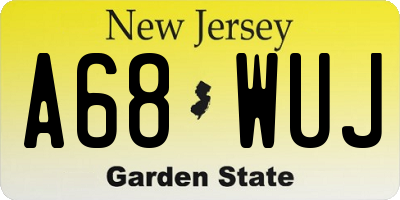 NJ license plate A68WUJ