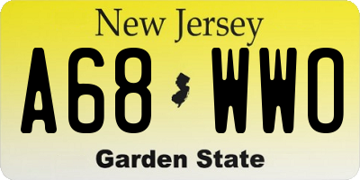 NJ license plate A68WWO