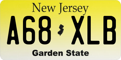 NJ license plate A68XLB