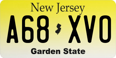 NJ license plate A68XVO