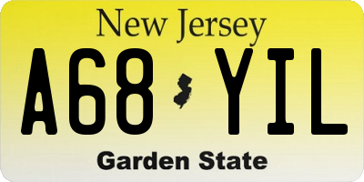 NJ license plate A68YIL