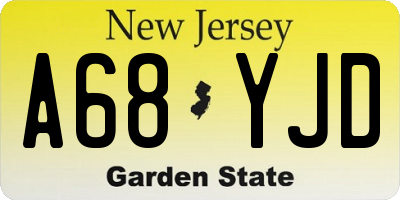 NJ license plate A68YJD