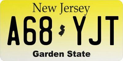 NJ license plate A68YJT