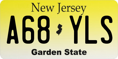 NJ license plate A68YLS