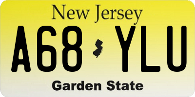 NJ license plate A68YLU
