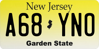 NJ license plate A68YNO