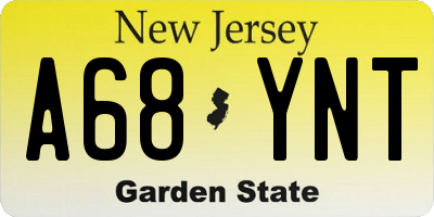 NJ license plate A68YNT
