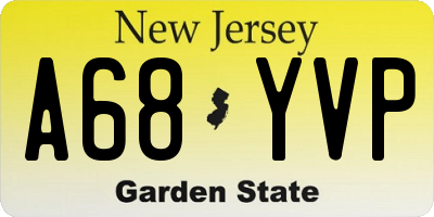 NJ license plate A68YVP