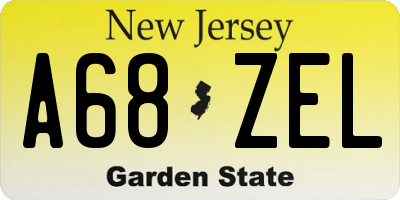 NJ license plate A68ZEL