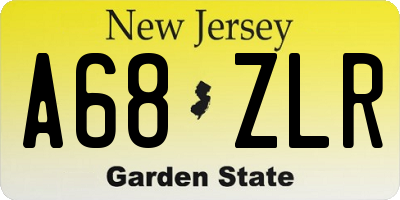 NJ license plate A68ZLR