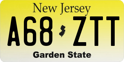 NJ license plate A68ZTT