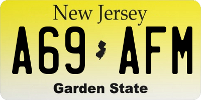 NJ license plate A69AFM