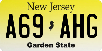 NJ license plate A69AHG