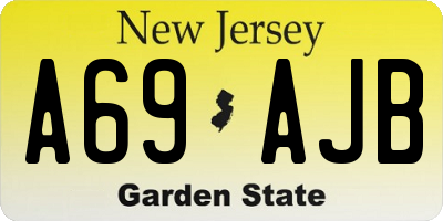 NJ license plate A69AJB