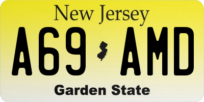 NJ license plate A69AMD