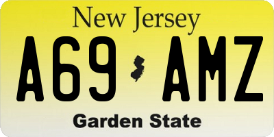 NJ license plate A69AMZ