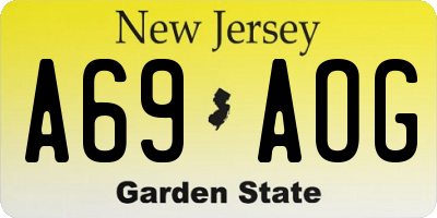 NJ license plate A69AOG